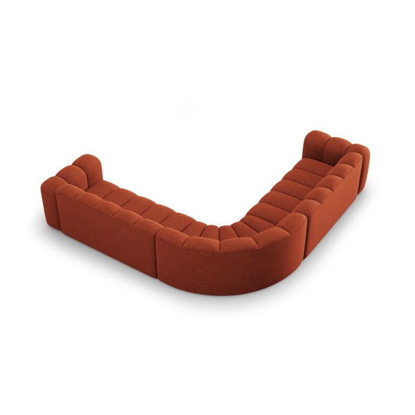 Téglavörös zsenília moduláris sarokkanapé Lupine – Micadoni -image-3