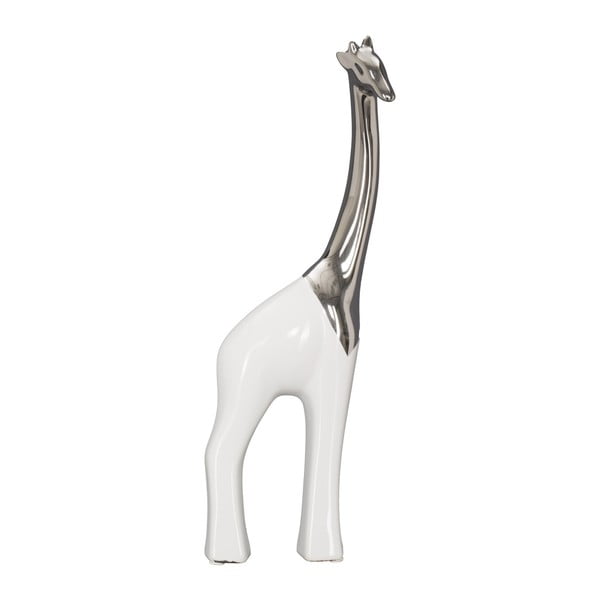 Giraffa fehér kerámia dekorációs szobrocska, magassága 35 cm - Mauro Ferretti