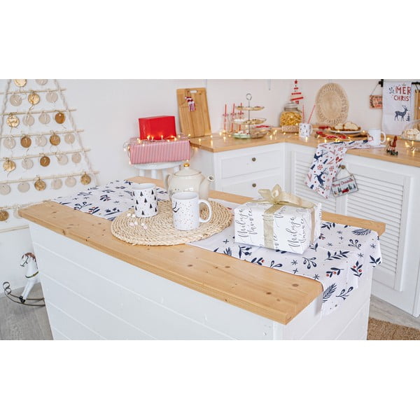 Karácsonyi pamut asztali futó 140x40 cm Merry Blue Christmas - Butter Kings-image-1