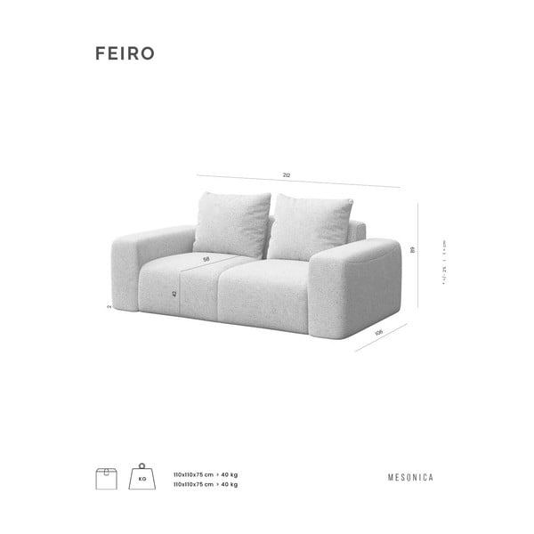 Antracitszürke kanapé 212 cm Feiro – MESONICA-image-4