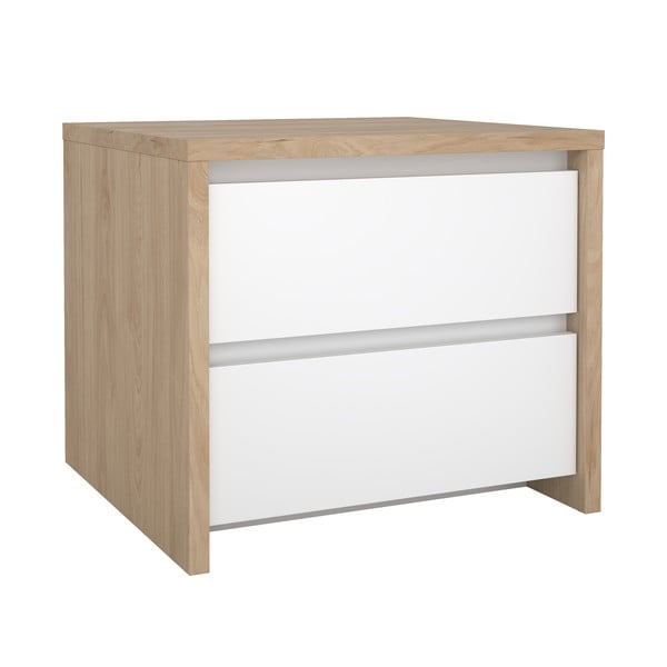 Fehér-natúr színű éjjeliszekrény Next – Tvilum