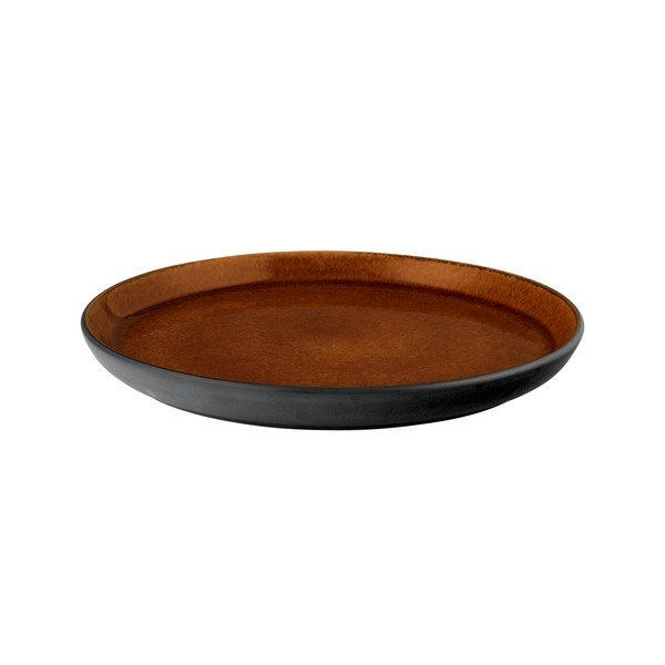 Fekete-borostyán színű desszertes kőedény tányér ø 21 cm Gastro Black/Amber – Bitz-image-3