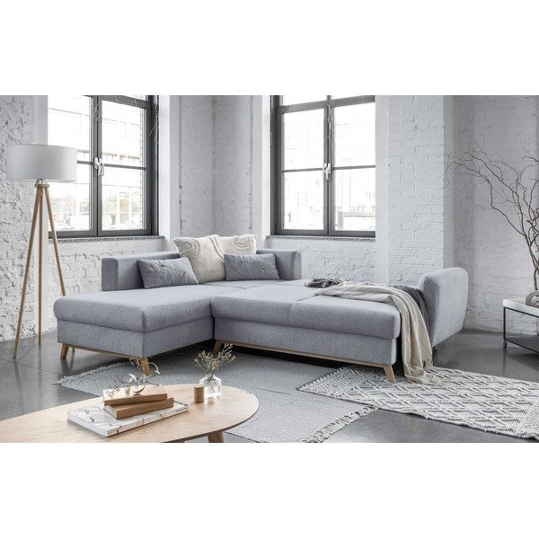 Scandic Lagom L világosszürke kinyitható kanapé, bal oldalas - Miuform-image-4