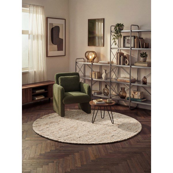 Bézs kézi szövésű gyapjú kerek szőnyeg ø 200 cm Bexley Woolwich – Ted Baker-image-1