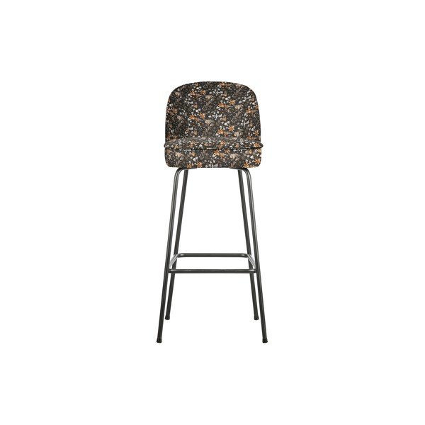 Vogue Flower fekete virágmintás bárszék, magasság 79 cm - BePureHome