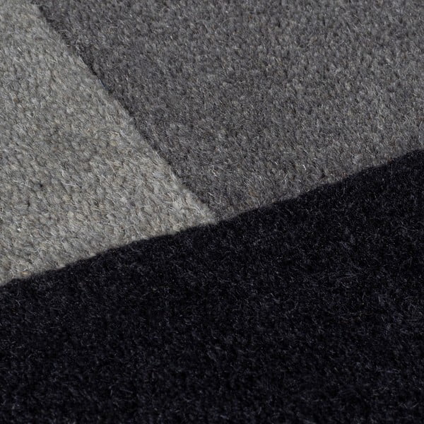 Fekete-szürke kézi szövésű gyapjú szőnyeg 120x180 cm Collage Monochrome – Flair Rugs-image-3