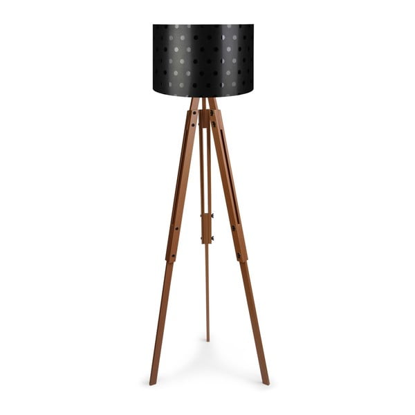 Retro állólámpa fekete lámpaburával - Homitis
