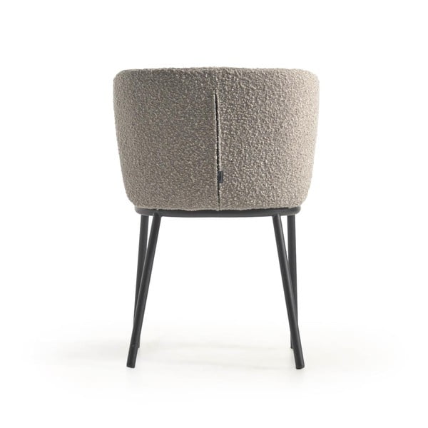 Világosszürke kárpitozott étkezőfotel Ciselia – Kave Home-image-3