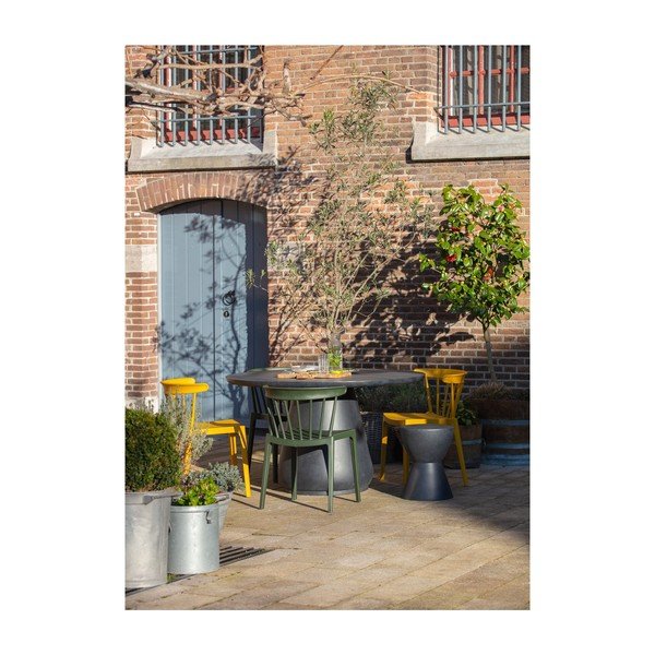 Dover antracitszürke kültéri tárolóasztal, ø 35 cm - WOOOD-image-1