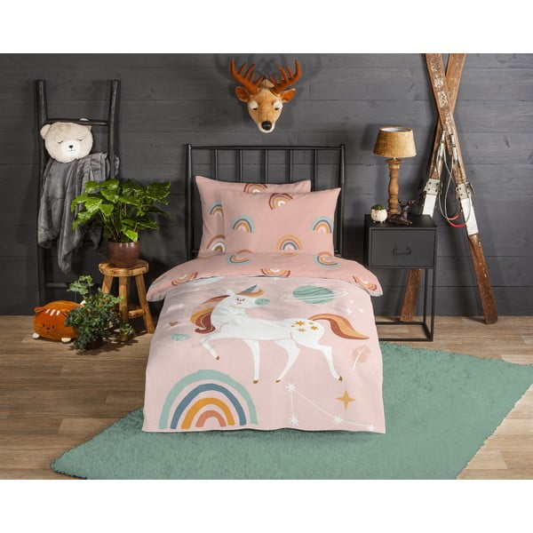 Egyszemélyes flanel gyerek ágyneműhuzat 140x200 cm Unidance – Good Morning-image-1