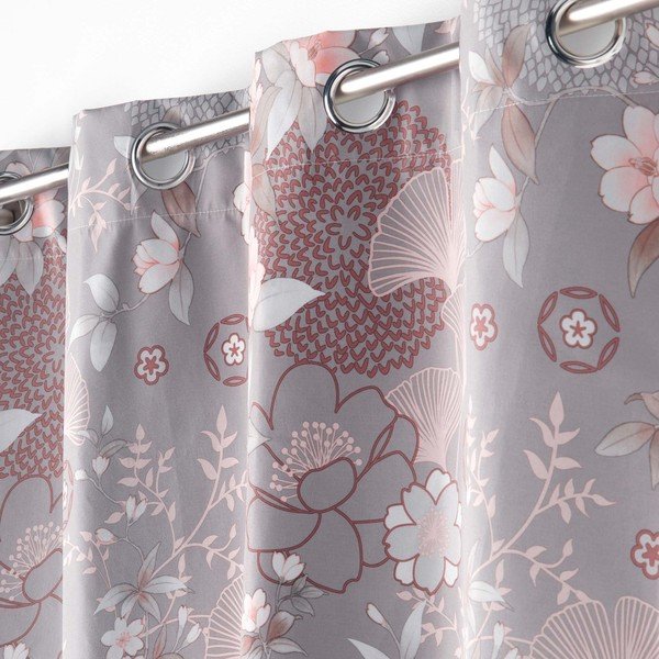 Szürke mikroszálas sötétítő függöny 135x260 cm Yokahama – douceur d'intérieur-image-1