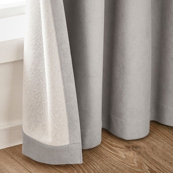 Szürke bársony sötétítő függöny szett 2 db-os 117x137 cm Wilson – Catherine Lansfield-image-2