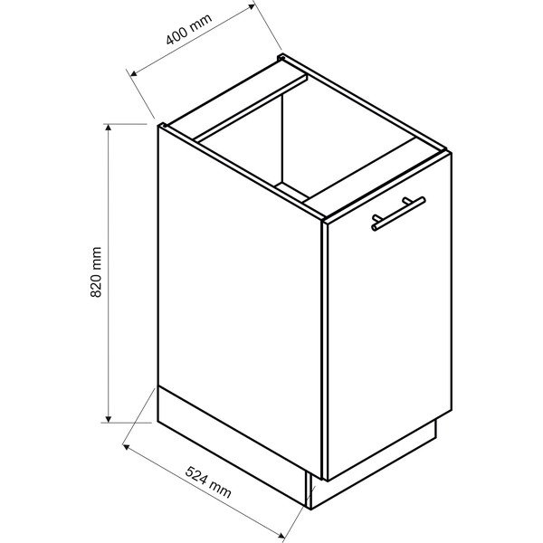 Alsó konyhaszekrény (szélesség 40 cm) Kai – STOLKAR-image-1