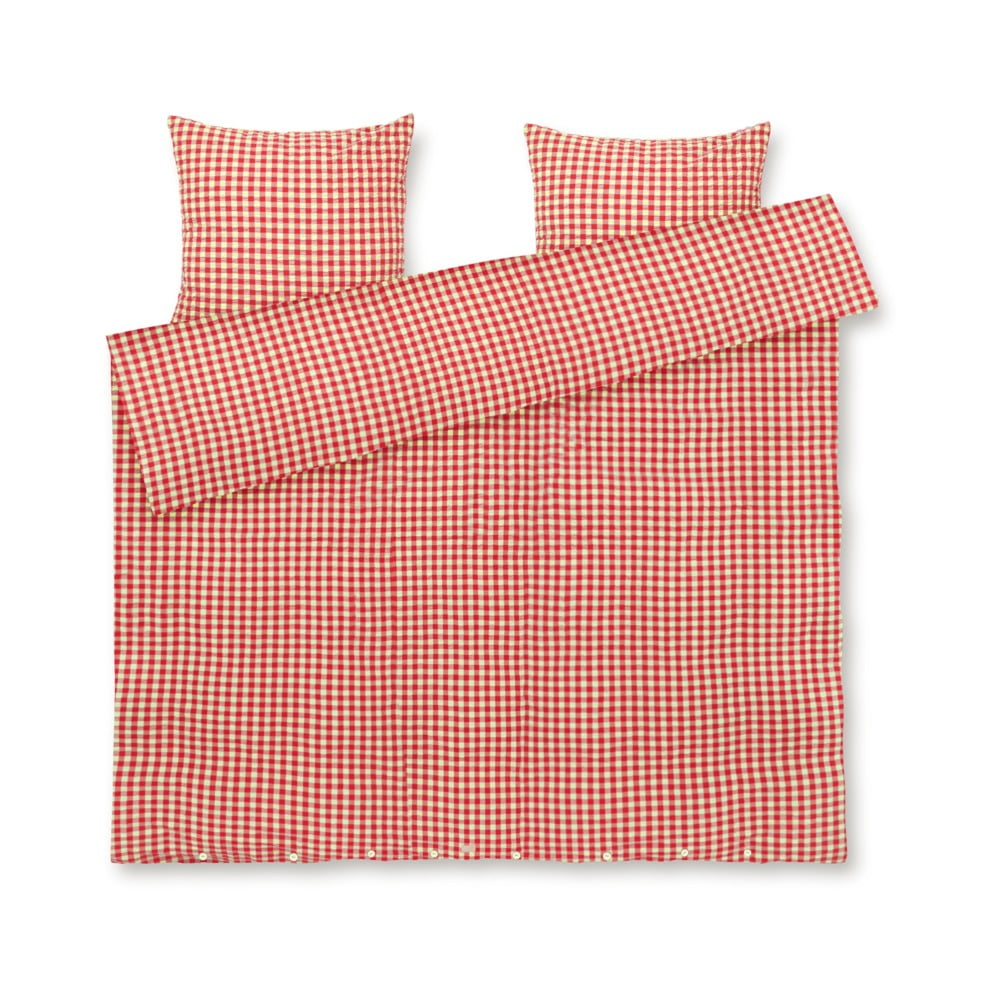 Piros-sárga kétszemélyes hosszabbított krepp ágyneműhuzat 200x220 cm Bæk&Bølge  JUNA