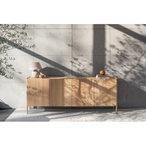 Natúr színű tölgyfa komód 220x85x42 cm Dvor – Gazzda-image-3