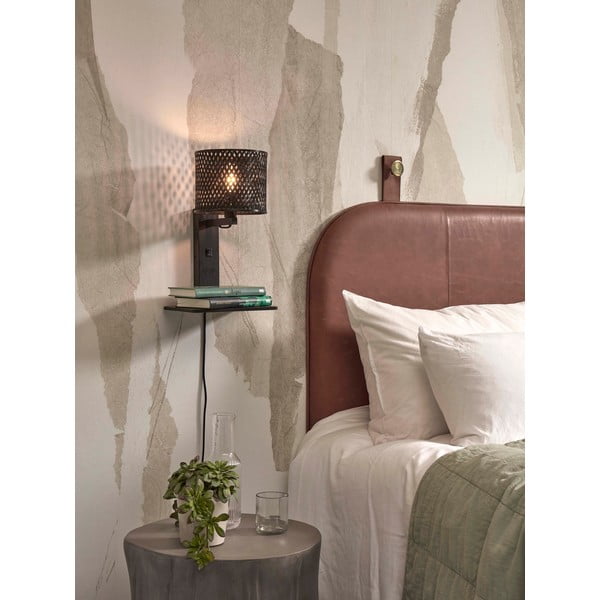 Fekete fali lámpa ø 18 cm Java – Good&Mojo-image-3