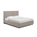 Szürkésbarna kárpitozott ágyneműtartós franciaágy ágyráccsal 160x200 cm Myra Bold – Bonami Selection