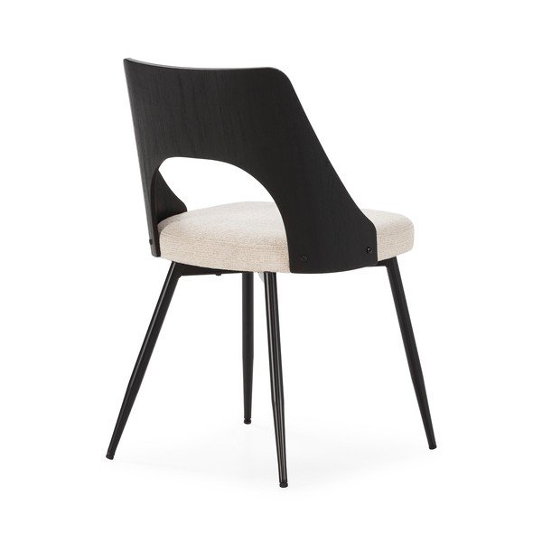 Fekete-krémszínű kárpitozott étkezőszék szett 2 db-os Gilda – MOME-image-4