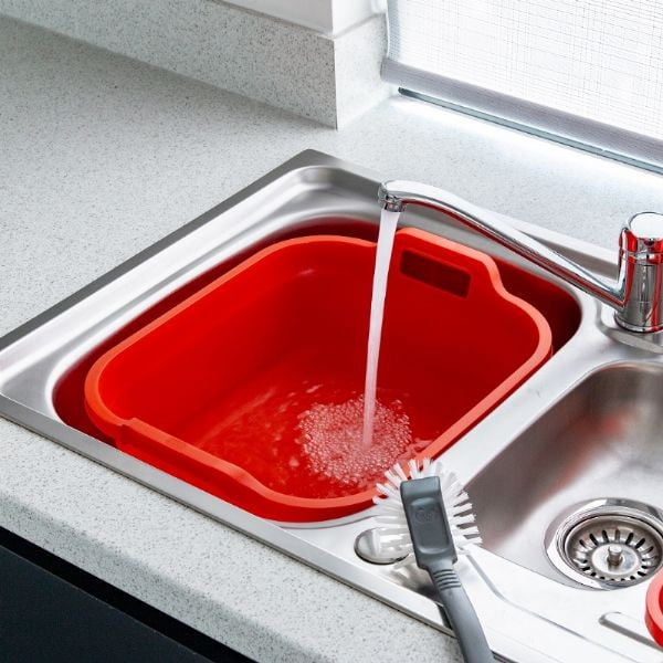 Sötétkék műanyag lavór két fogantyúval, 39 x 32 x 14 cm - Addis-image-2