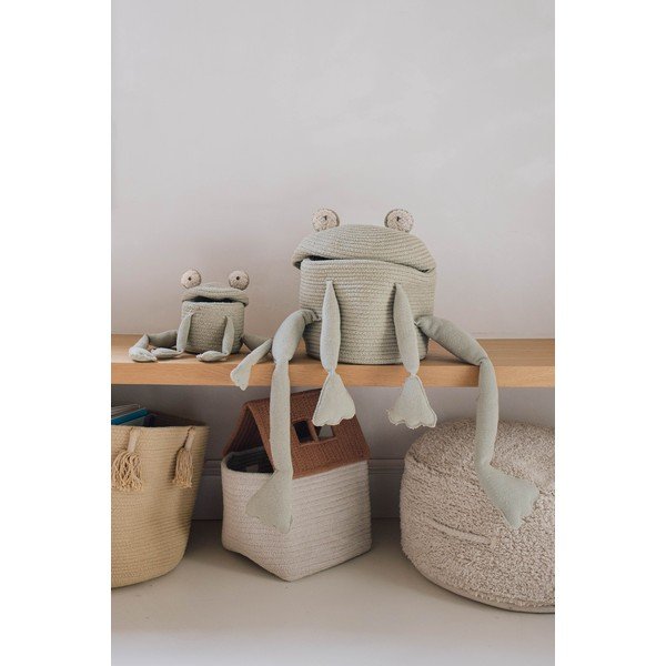 Zöld textil játéktároló kosár ø 15x15 cm Mini Fred the Frog – Lorena Canals-image-2