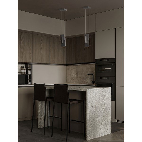 Világosszürke fém LED dimmelhető függőlámpa Totem – Nova Luce-image-1