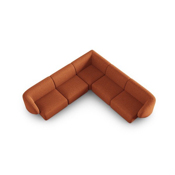 Terrakotta színű zsenília sarokkanapé Paolo – Milo Casa-image-1