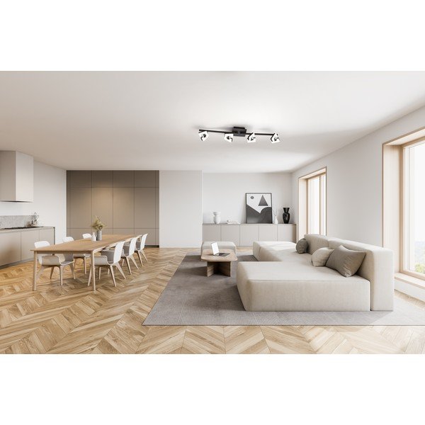 Fekete-fehér LED mennyezeti lámpa 9,5x78 cm Ray – Fischer & Honsel-image-1