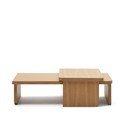 Natúr színű dohányzóasztal szett tölgyfa dekorral 2 db-os  Oaq – Kave Home