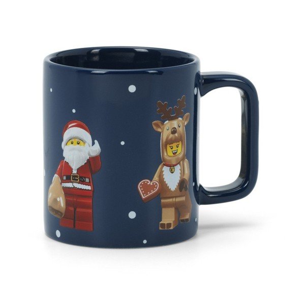 Sötétkék kerámia gyerek bögre 300 ml Christmas Minifigures – LEGO®