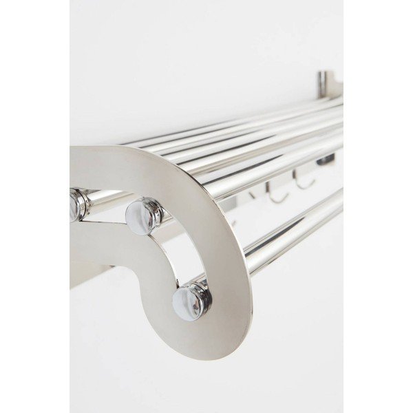 Fényes ezüstszínű rozsdamentes acél fali fogas polccal 100 cm Alby – Jotex-image-3
