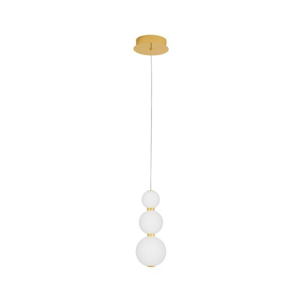 Fehér-aranyszínű fém LED függőlámpa üveg búrával ø 10 cm Perla – Nova Luce