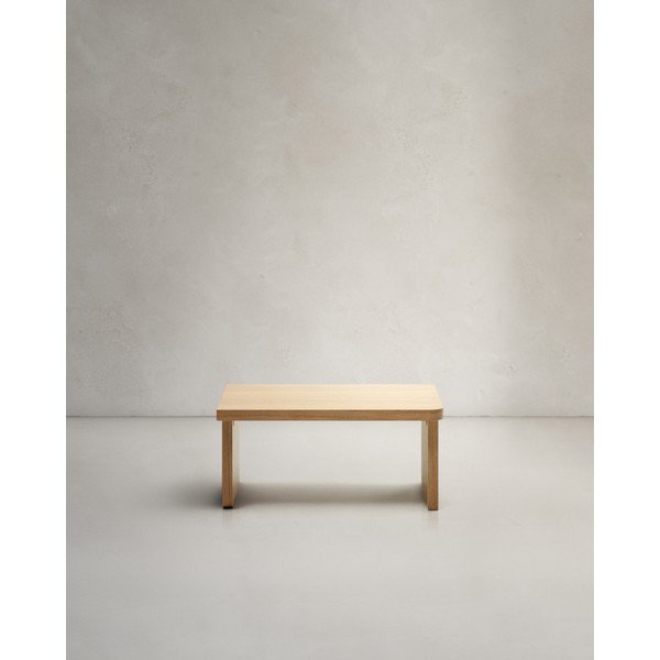 Natúr színű dohányzóasztal tölgyfa dekorral 89x62 cm Oaq – Kave Home-image-3