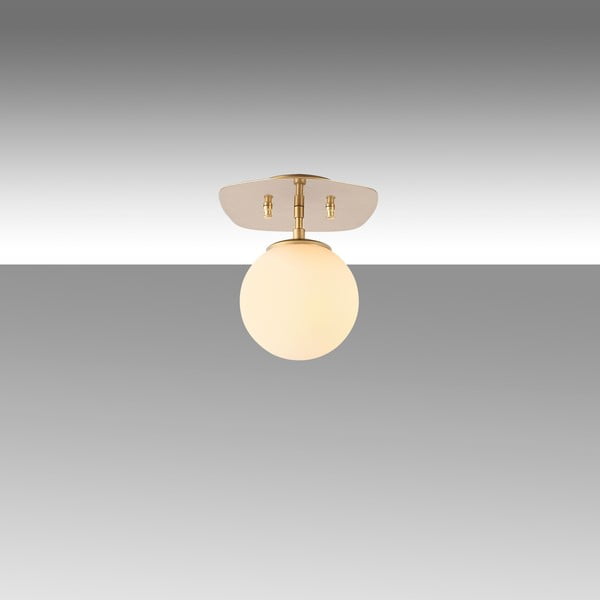 Aranyszínű mennyezeti lámpa üveg búrával 20x25 cm Well – Opviq lights-image-2