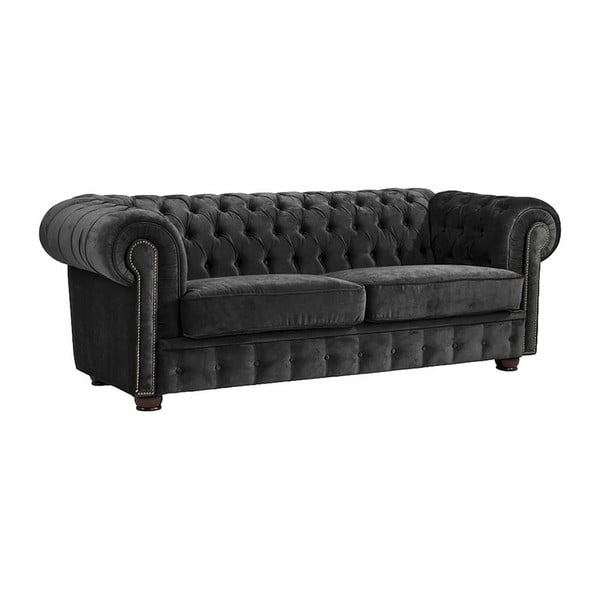 Norwin Velvet fekete kanapé, 174 cm - Max Winzer