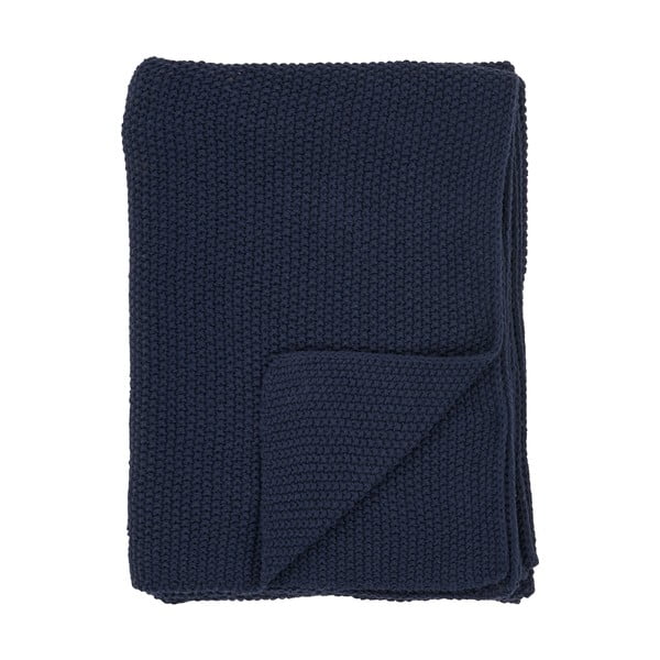 Sötétkék újrahasznosított pamut takaró 130x170 cm Santos – House Nordic