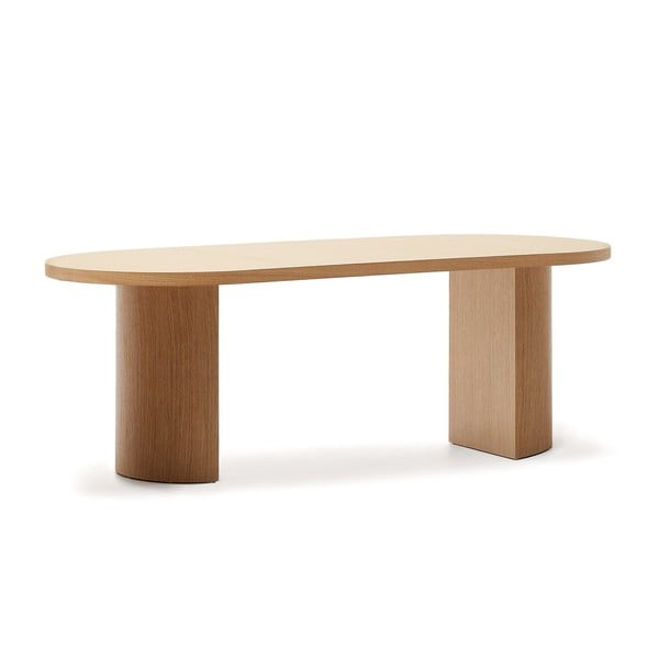 Étkezőasztal tölgyfa dekorral 100x200 cm Nealy – Kave Home