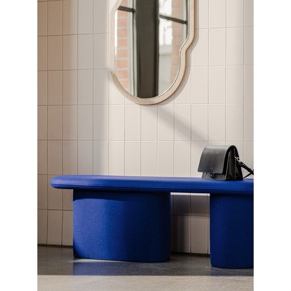 Kék gyapjú párnázott pad Rull – noo.ma-image-1