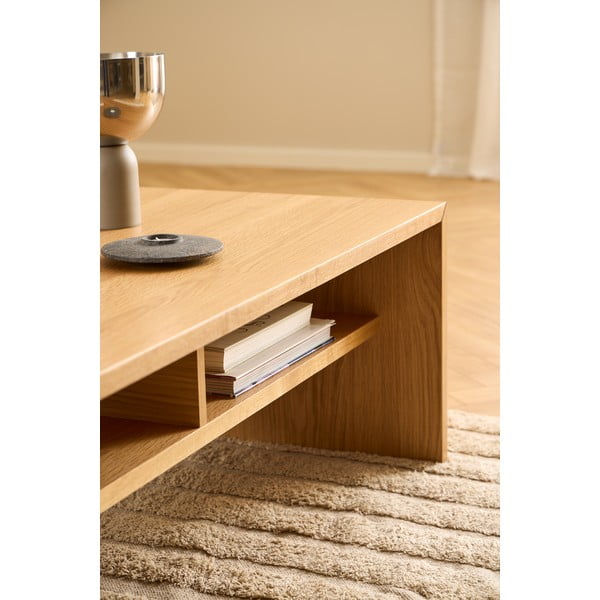 Natúr színű dohányzóasztal tölgyfa dekorral 60x120 cm Arlon – Actona-image-2