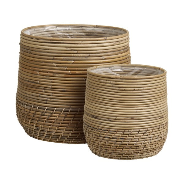 Rattan tárolókosár szett 2 db-os ø 39x35 cm Moro – House Nordic