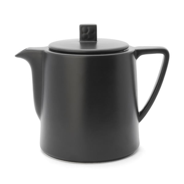 Lund fekete kerámia teáskanna szűrővel szálas teához, 1 l - Bredemeijer