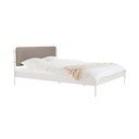 Fehér acél kárpitozott franciaágy ágyráccsal 160x200 cm Eton Basic – noo.ma