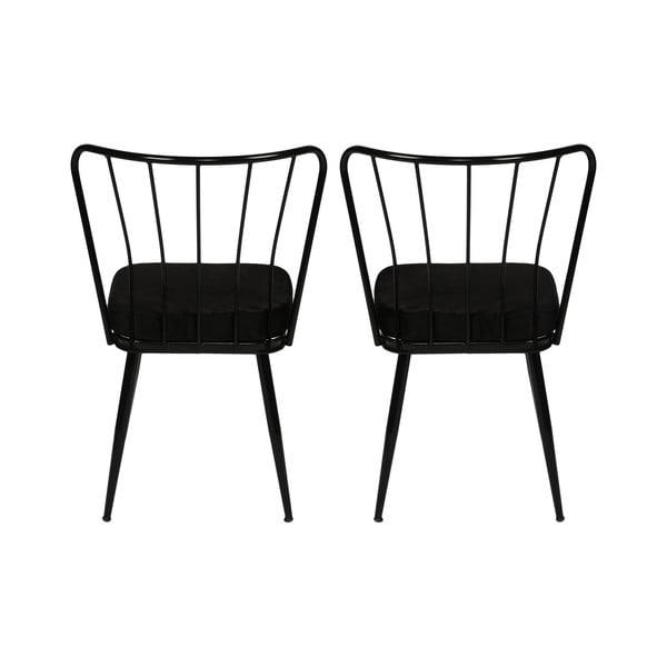 Fekete fém étkezőszék szett 2 db-os Yildiz – Kalune Design-image-3