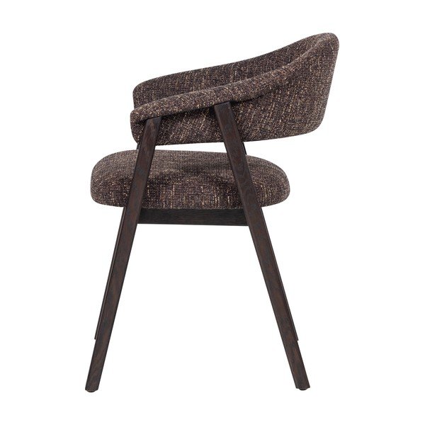 Sötétbarna kárpitozott karfás étkezőszék Tunar – WOOOD-image-3