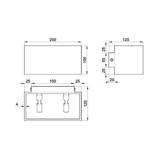 Geo Maxi fekete falilámpa - Sollux-image-1