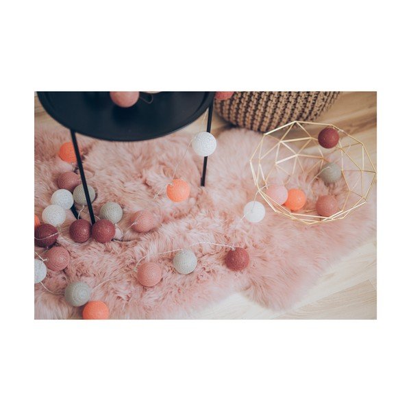 Narancssárga-rózsaszín LED fényfüzér 30 gömbbel - LUKKA-image-2