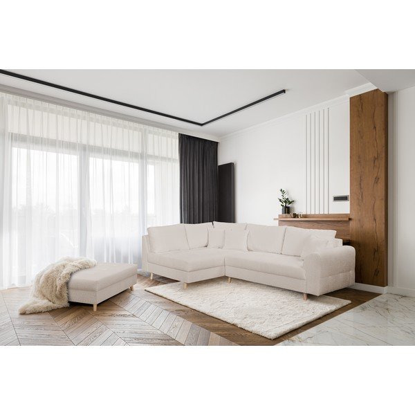 Bézs buklé puff Ariella – Ropez-image-1