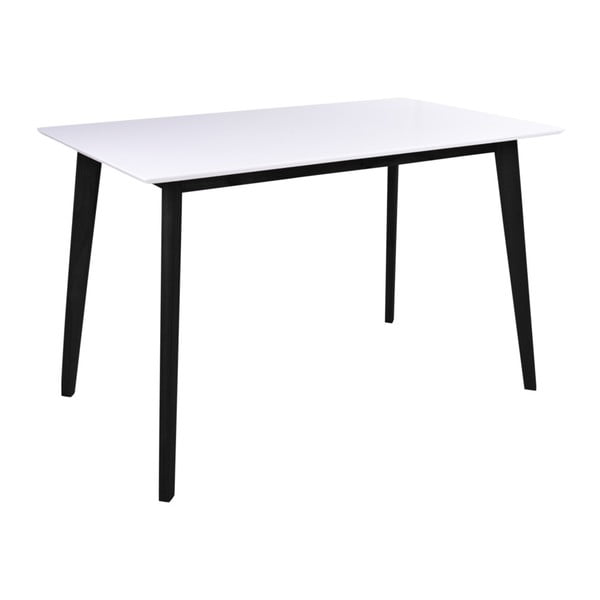 Vojens kaucsukfa étkezőasztal fehér asztallappal és fekete lábakkal, 120 x 70 cm - Bonami Essentials-image-1