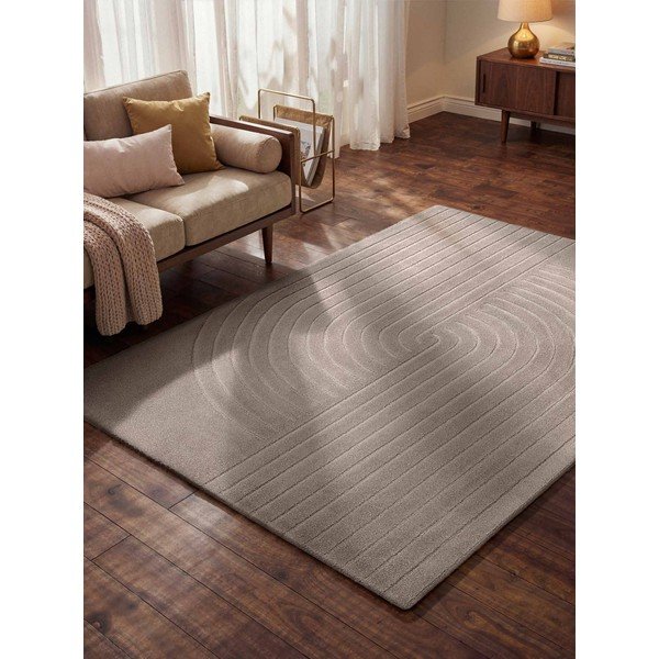 Világosszürke kézi szövésű gyapjú szőnyeg 80x150 cm Arcura – Vikosa-image-1
