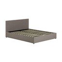 Szürke kárpitozott ágyneműtartós franciaágy ágyráccsal 180x200 cm Nahiri – Kave Home