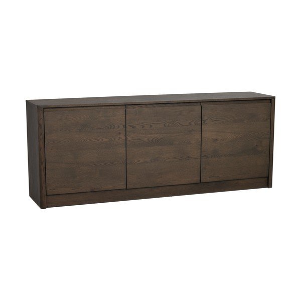 Sötét natúr színű komód tölgyfa dekorral 180x70x40 cm Melstone – Rowico